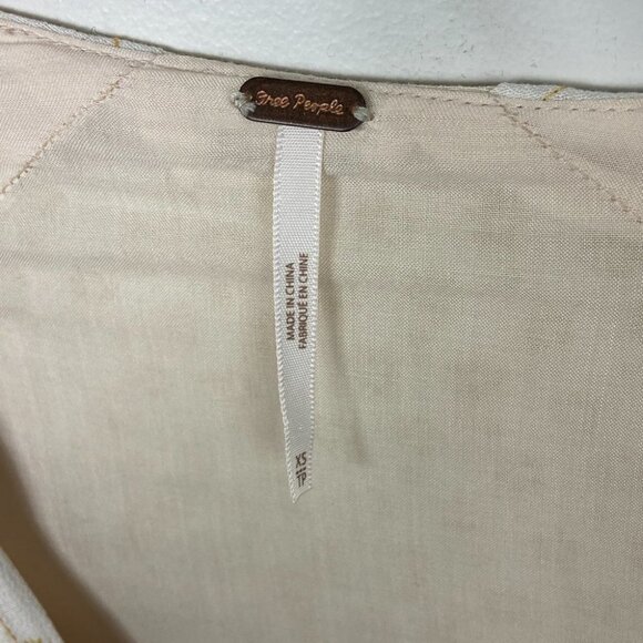 Free People Wonderland‎ Mini Dress Button Down Tie Waist Floral Size XS Bohemian - Picture 7 of 16